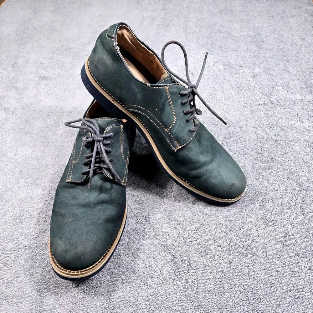 GH‎ Bass Clifton Derby Shoes Mens 10D Dark Teal Good Nubuck Leather Lace Up